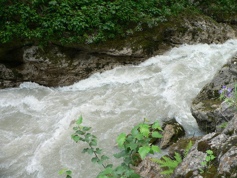 Мощный поток ручья Су-Аузу-Су. Чегем Первый, Россия