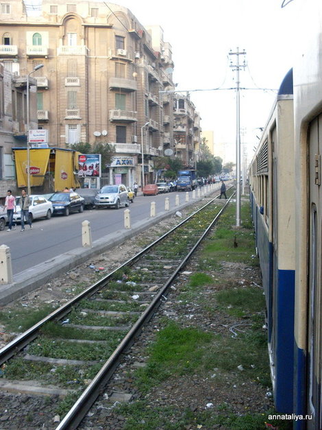 Александрия. Трамвай. Вид на рельсы Александрия, Египет