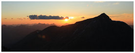 Закат. Вид от подножья пика 20-летия Октября