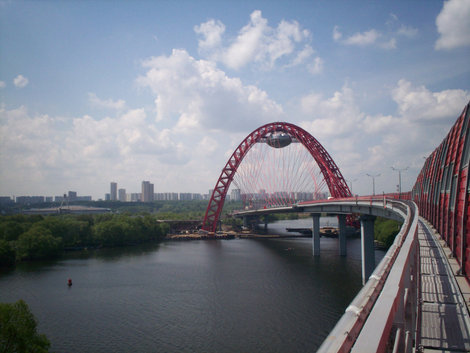 Вид на Живописный мост и Строгино Москва, Россия