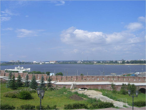 Вид на реку с высоты Кремля Казань, Россия