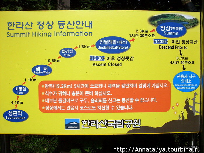 Едва мы вышли на тропу, как тут же увидели стенд с картой и маршрутом Чеджу, Республика Корея