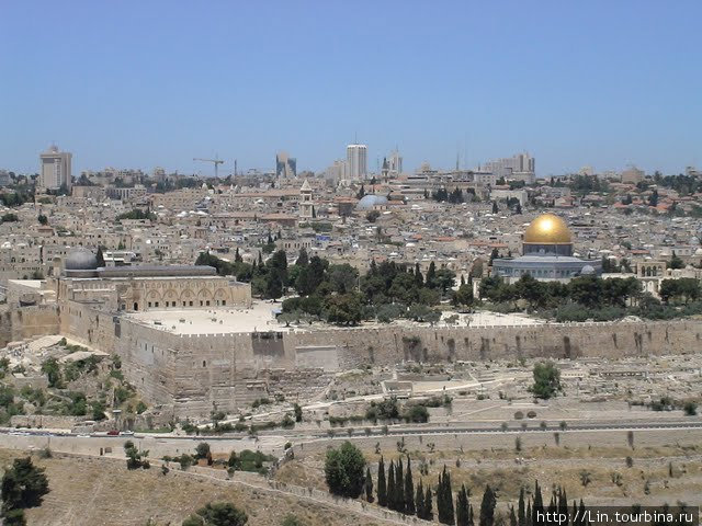 вид с Масличной горы на Старый город Иерусалим, Израиль