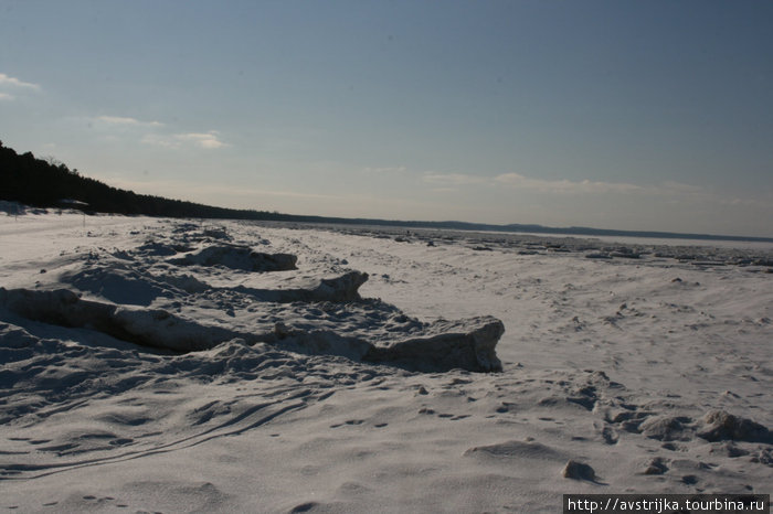 замерзший Финский залив Нарва, Эстония