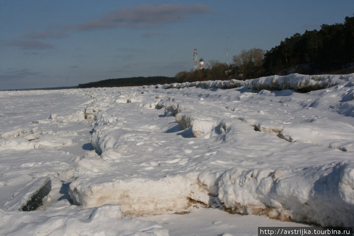 замерзшие волны в Финском заливе Нарва, Эстония
