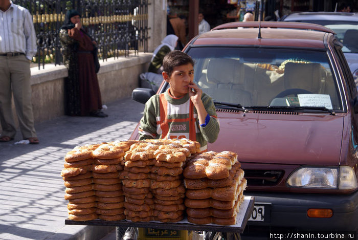 Задумчивый продавец бубликов Алеппо, Сирия
