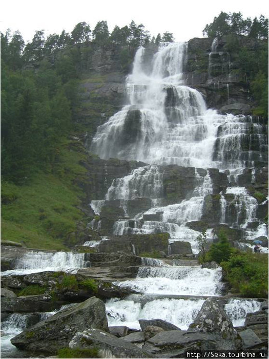 Водопад во всей красе Водопад Твиндефоссен, Норвегия