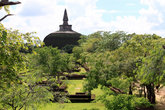 Дагоба Кири-вихара прячется за деревьями