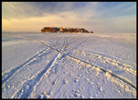 Остров Коврижка. Необитаемый, если не считать бесчисленное количество змей. Зимой частенько, когда встает лед, туда отправляются смельчаки на машинах.