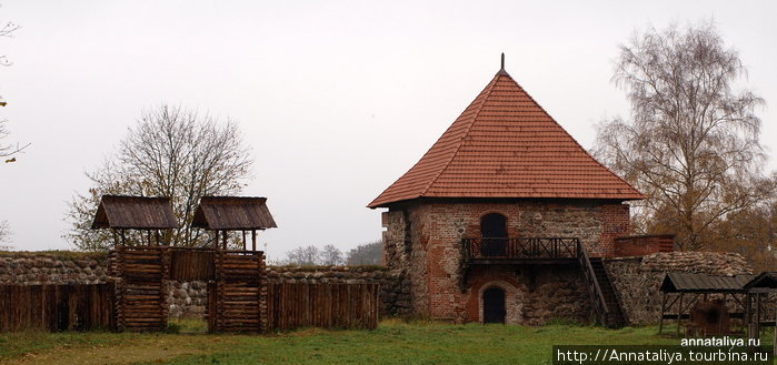 рассматривали сооруженную на его территории маленькую деревянную крепость.., Тракай, Литва