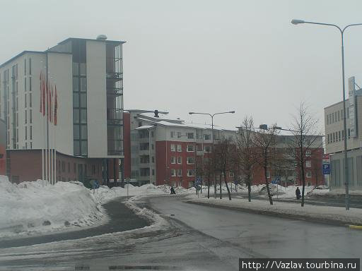 Снегом припорошило Миккели, Финляндия