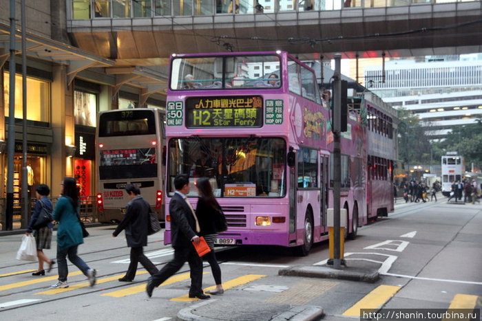 Автобус у перехода Гонконг