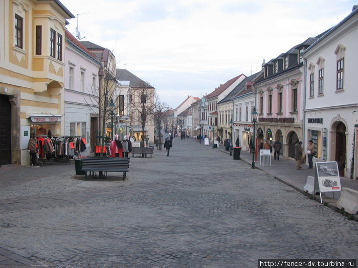 Главная улица с бесчисленными магазинами Айзенштадт, Австрия