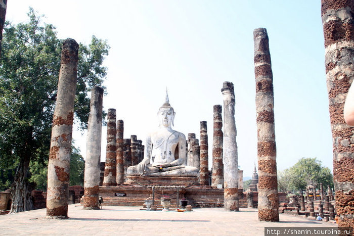 Будда среди руин храма в монастыре Ват Махатхат Сукхотай, Таиланд