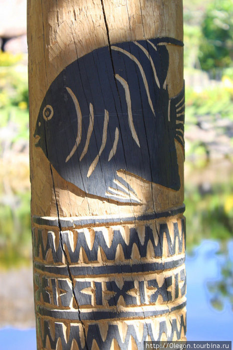 Рыба- фиджийские рисунки на столбах