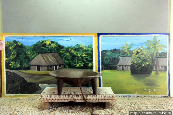 Картины и котел для приготовления кавы Остров Вити-Леву, Фиджи