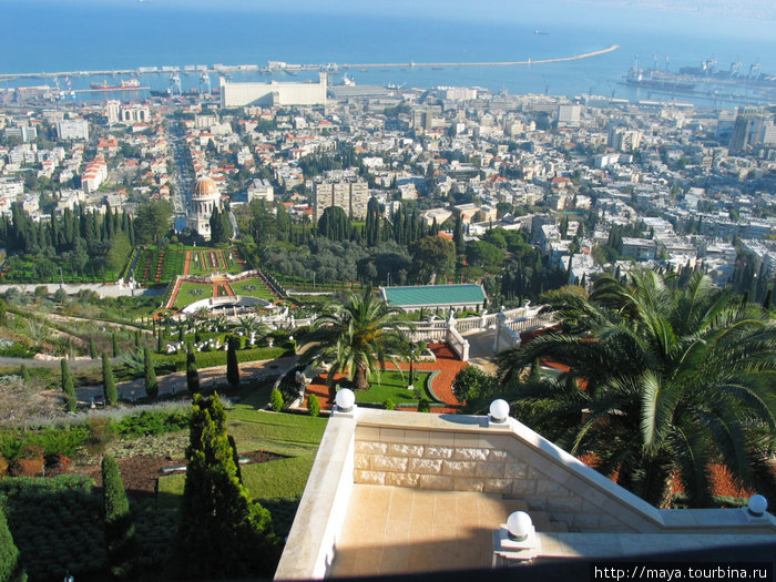 Вид на Хайфу с Бахайских садов. Хайфа, Израиль