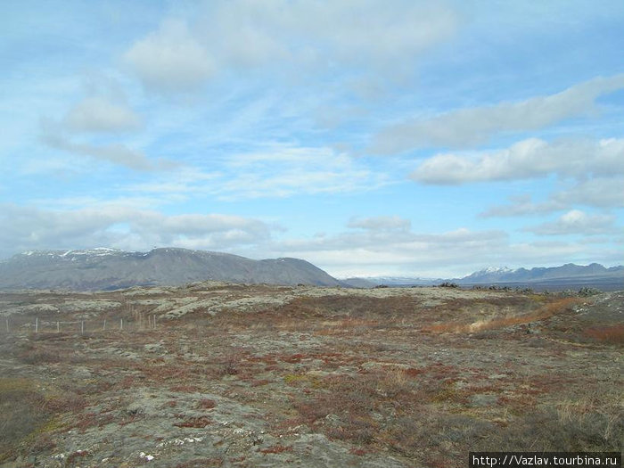 Суровая земля Тингвеллир Национальный парк, Исландия
