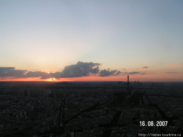 Закат Париж, Франция