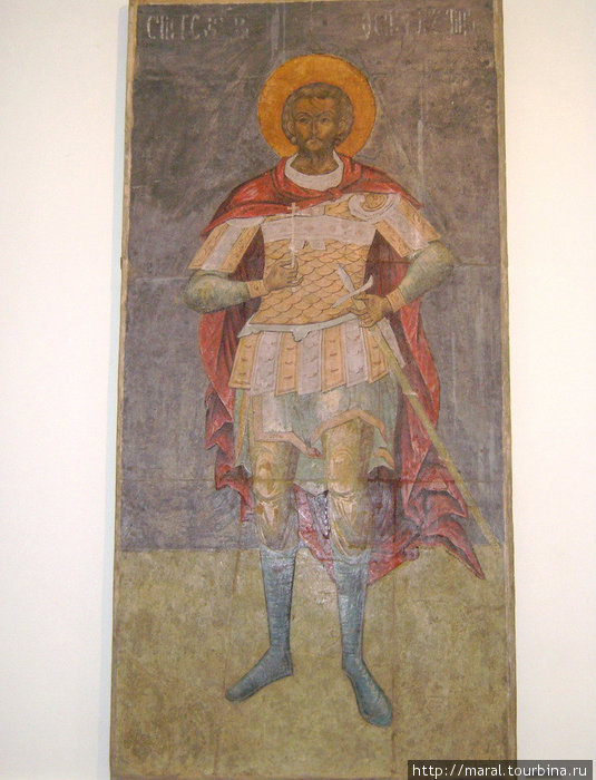 Фреска Святой воин из ныне разрушенной церкви св. Варвары Великомученницы Ярославль, Россия