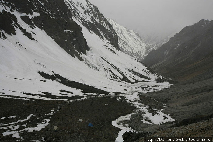 Вид на наш лагерь сверху. Погода шепчет и шепчет... Непал