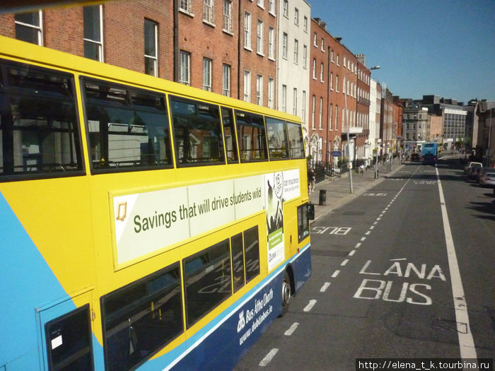 Двухэтажные городские автобусы и левостороннее движение ...  так непривычно ))) Дублин, Ирландия