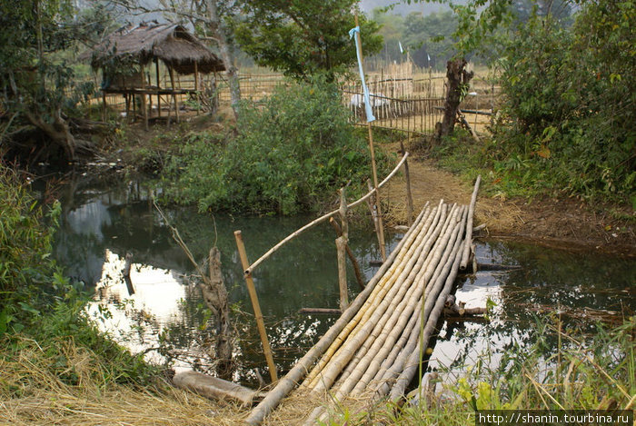 Бамбуковый мостик Ванвьенг, Лаос