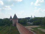 Вид на стену и на башни, правее Спасо-Преображенский собор Авраамиевского монастыря, 18 в.