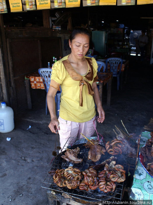 Торговка жареным Лаос