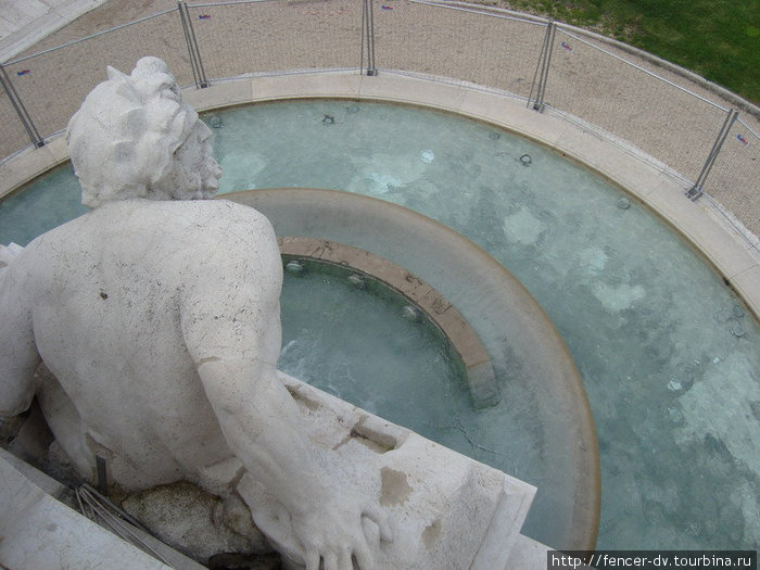 Таким можно увидеть фонтан Витториано с крыши дворца Рим, Италия