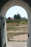 Вид со стороны монастырского кладбища.