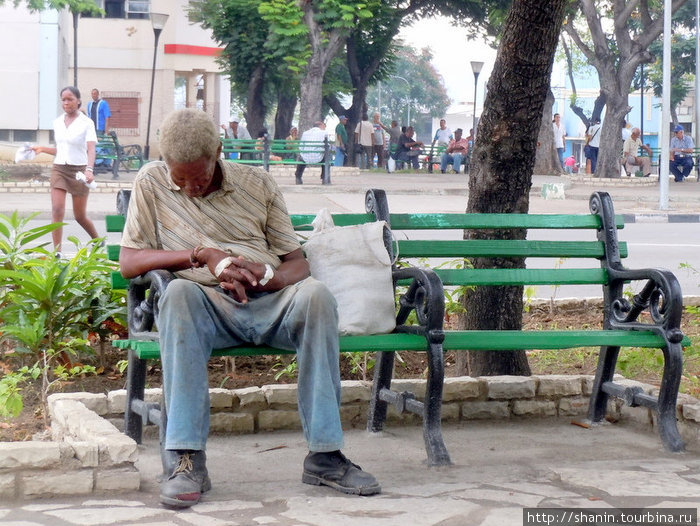 Заснул на скамейке Куба