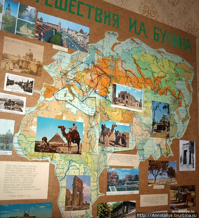 Карта путешествий Бунина Елец, Россия