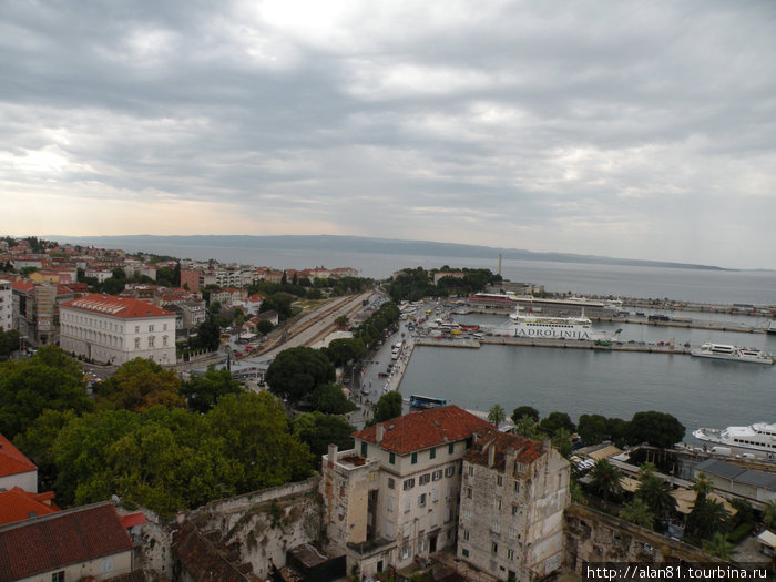 Вид с колокольни кафедрального собора Сплит, Хорватия