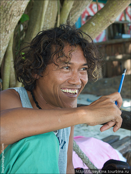 Продавец-художник батика Остров Липе, Таиланд