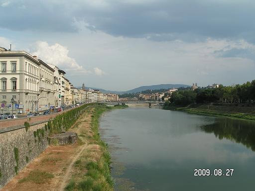 Город, река и горы Флоренция, Италия