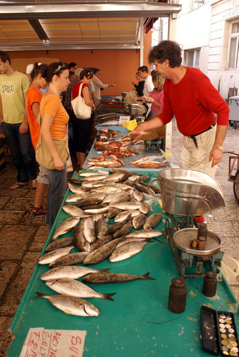 Рыбный прилавок Сплит, Хорватия