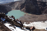 На вулкане Горелый, озеро в кратере