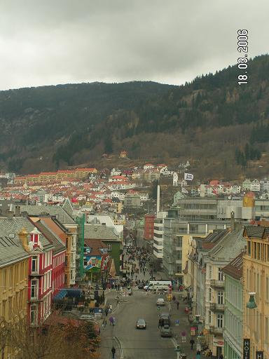 Центр города и горы Берген, Норвегия