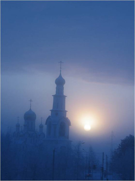 О-о-о-чень сильный мороз Сургут, Россия