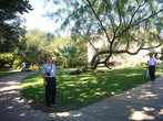 Сад внутреннего двора музея Аламо.