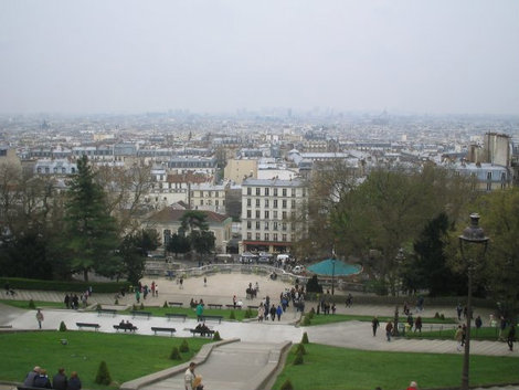 Вид на город с площадки Сакре-Кёр Париж, Франция
