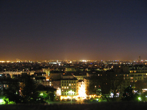 вид на ночной город Париж, Франция