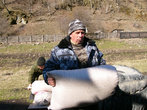 Это — корм для коней на кордоне Умпырь. Пока мы туда летели, я на мешках с овсом чудесно выспалась:)