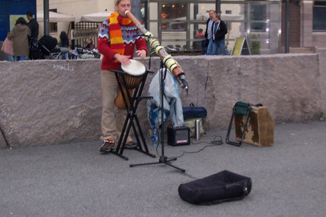 Уличный музыкант. Осло, Норвегия