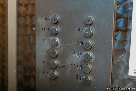 Лифт, в котором не этажи -а высоты от уровня моря. Десногорск, Россия