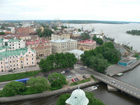 Вид с башни замка. Выборг, Россия