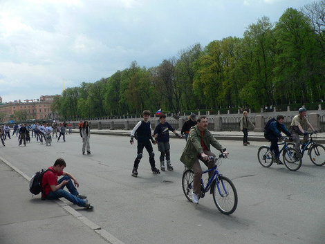 Велопробег в Петербурге. Санкт-Петербург, Россия