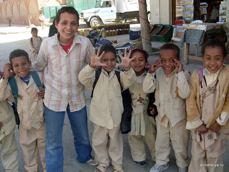 Оазис Сива. Школьники Египет
