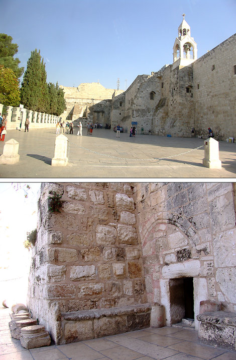 Вифлеем. Площадь перед входом в Церковь Рождества. Дверь, высотой всего лишь 1,2 метра, называется «дверью покорности». Израиль